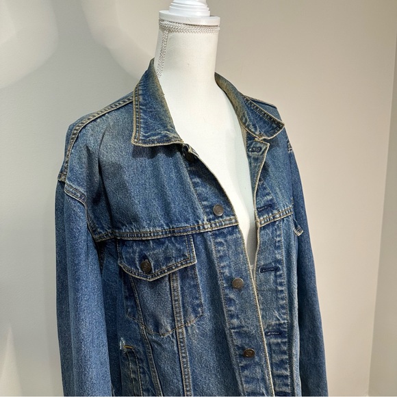 Vintage Jean Jacket - Vintage 90's HARD ROCK CAFE PARIS - SAVE THE PLANET - Picture 3 of 12